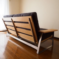 Minato Sofa ミナトソファー ナラ 無垢材 ステンレス