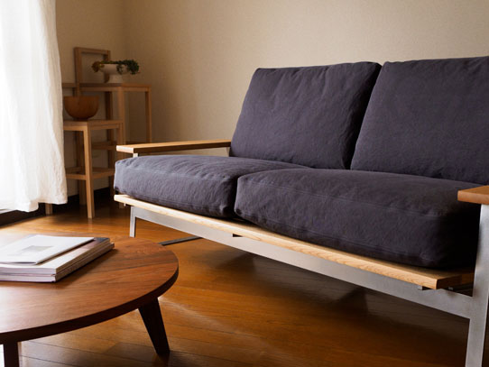 Minato Sofa ミナトソファー 倉敷帆布 羽毛クッション