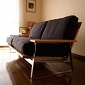 Minato Sofa ミナトソファー 無垢材 倉敷帆布 ステンレス 羽毛クッション